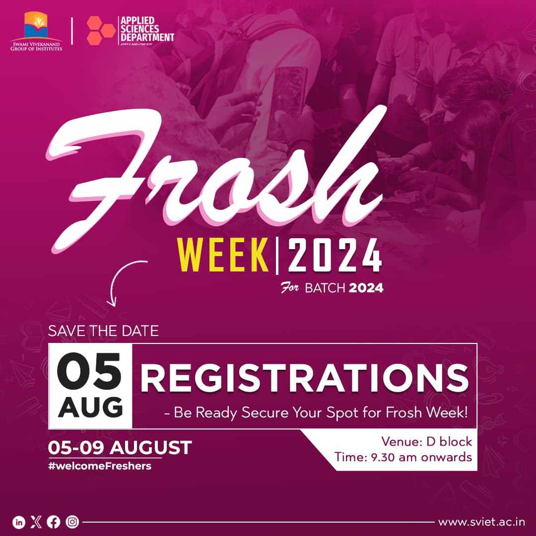 SVIET Froshweek registrationsg